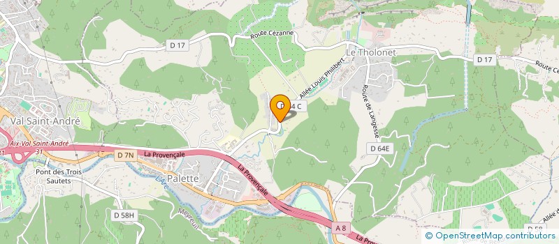 localisation de l'entreprise PLOMBERIE MAGNAN ET CHAIX  LE THOLONET