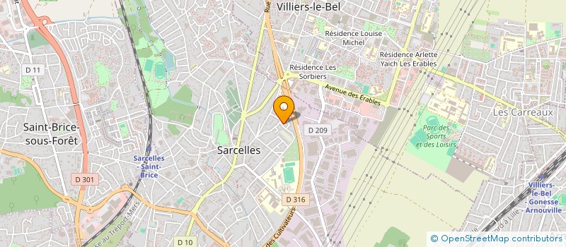 localisation de l'entreprise PLUMES EN POCHE  SARCELLES