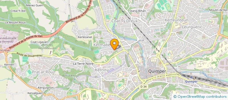 localisation de l'entreprise PLUMES & PAILLETTES à QUIMPER