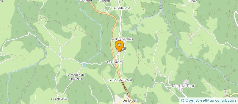 localisation de l'entreprise PLURICOLORES  LADIGNAC-SUR-RONDELLES