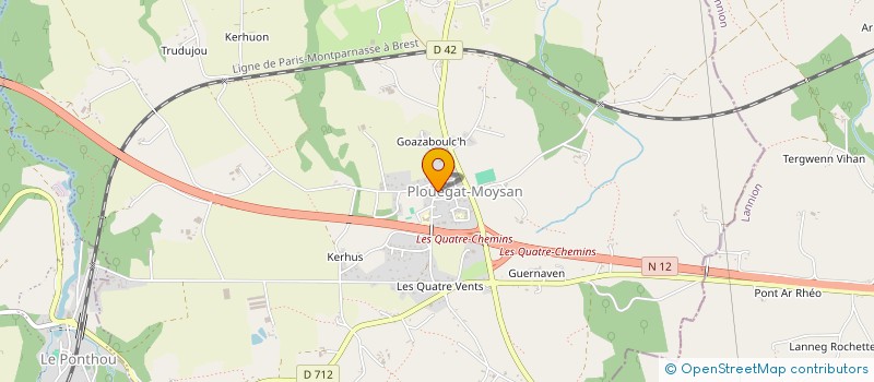 localisation de l'entreprise PLURIELLES - INDIVISION LACHUER MORVAN  PLOUEGAT-MOYSAN