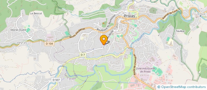 localisation de l'entreprise PLUS LOIN ENSEMBLE à PRIVAS