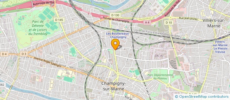 localisation de l'entreprise PM INDUSTRIE à CHAMPIGNY-SUR-MARNE