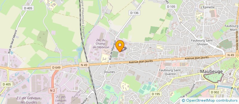 localisation de l'entreprise PM INDUSTRIE à MAUBEUGE