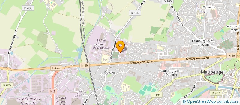 localisation de l'entreprise PM INDUSTRIE TUYAUTERIE  MAUBEUGE