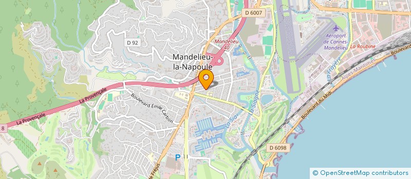 localisation de l'entreprise PMARSY à MANDELIEU-LA-NAPOULE