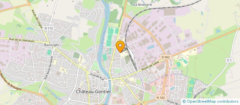 localisation de l'entreprise PMC COM - ASSOCIATION DES ELEVES DE COMMERCE DU LYCEE PIERRE ET MARIE CURIE  CHATEAU-GONTIER-SUR-MAYENNE