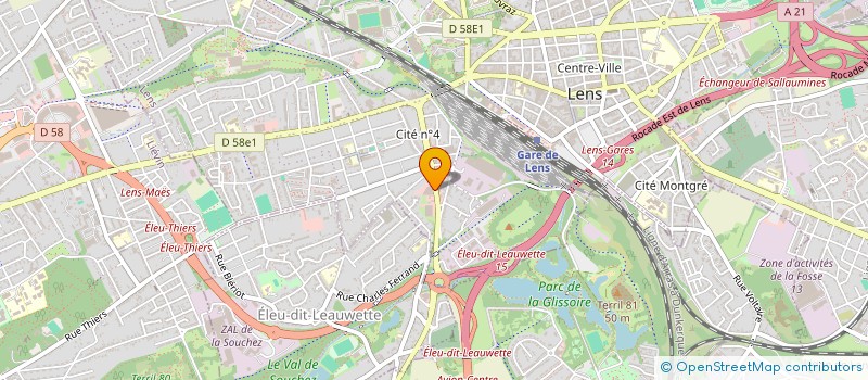 localisation de l'entreprise PNEU CHOC  LENS