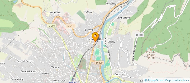 localisation de l'entreprise PNEUS 2000  MILLAU