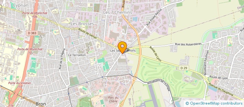 localisation de l'entreprise PNEUS DES 7 CHEMINS à BRON