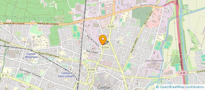 localisation de l'entreprise PNEUS JJM  COLMAR