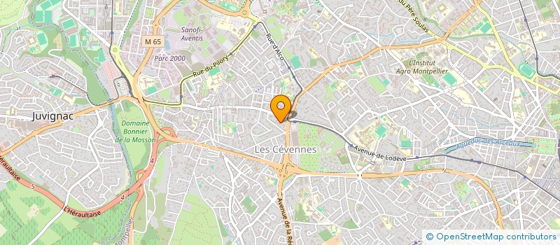 localisation de l'entreprise PNEUS PARC 2000  MONTPELLIER