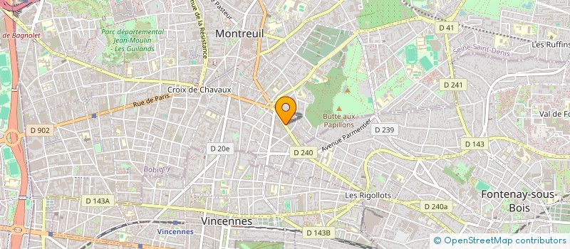 localisation de l'entreprise PNEUS SERVICES à MONTREUIL