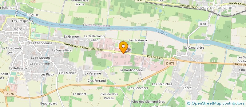 localisation de l'entreprise PODELVAL  LES INNOVATIONS MECANIQUES à BLERE