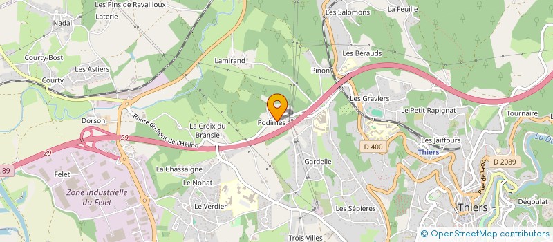 localisation de l'entreprise PODIMES  THIERS