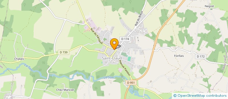 localisation de l'entreprise POELE ET CHEMINEE AUBIN  SAINT-CLAUD