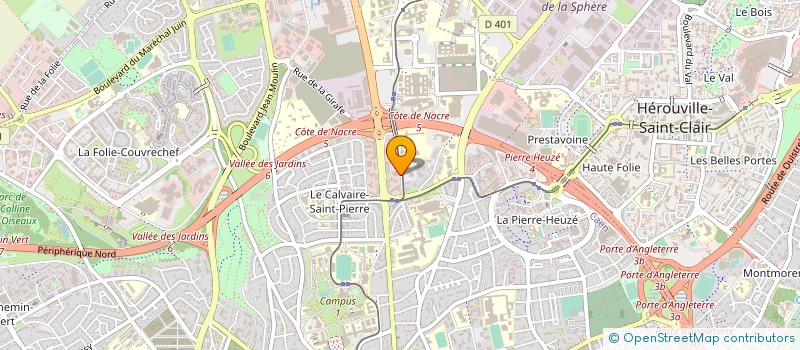 localisation de l'entreprise POINT JAUNE à CAEN
