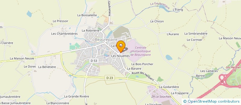localisation de l'entreprise POIRIER-GROLLEAU à BEAUREPAIRE