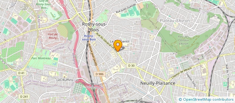 localisation de l'entreprise POIROUX IMMOBILIER à ROSNY-SOUS-BOIS