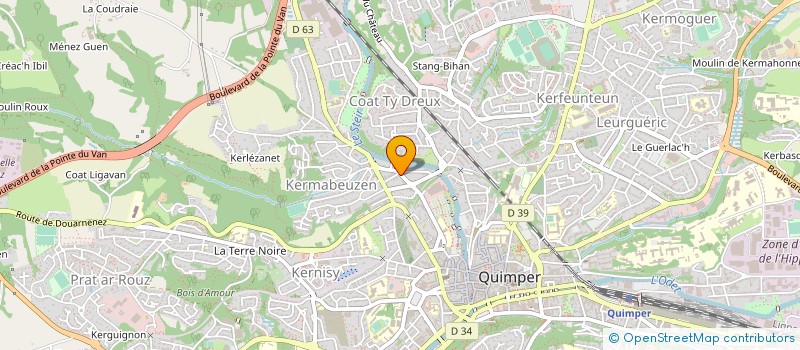 localisation de l'entreprise POISSONNERIE JESTIN à QUIMPER