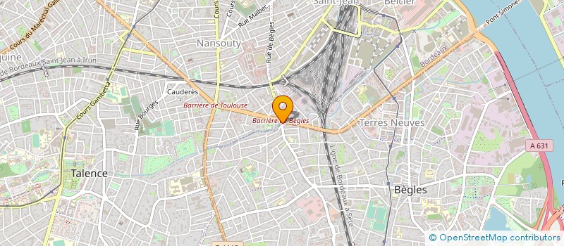 localisation de l'entreprise POISSONNERIE VENTS ET MAREES - BEGLES à BORDEAUX