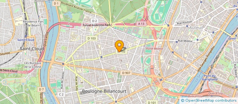 localisation de l'entreprise POITIERS INVEST COMMERCES à BOULOGNE-BILLANCOURT