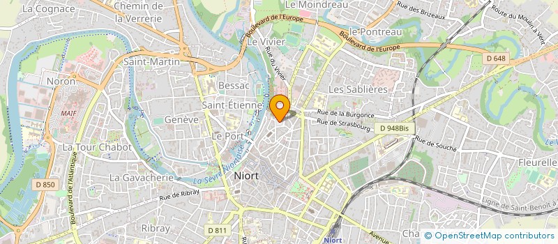 localisation de l'entreprise POLE ASSOCIATIF DE FORMATION DES ACTEURS CULTURELS à NIORT