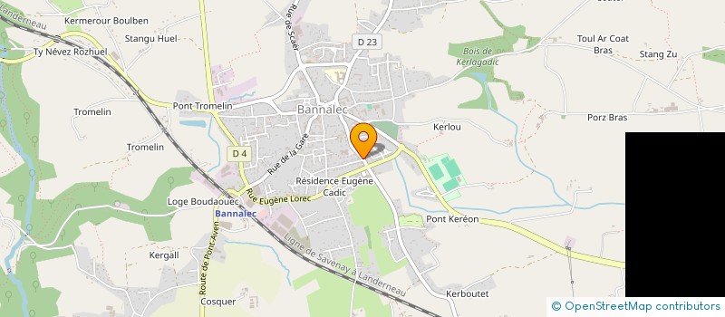localisation de l'entreprise POLE DE SANTE LES RIVES DE L'ISOLE  BANNALEC