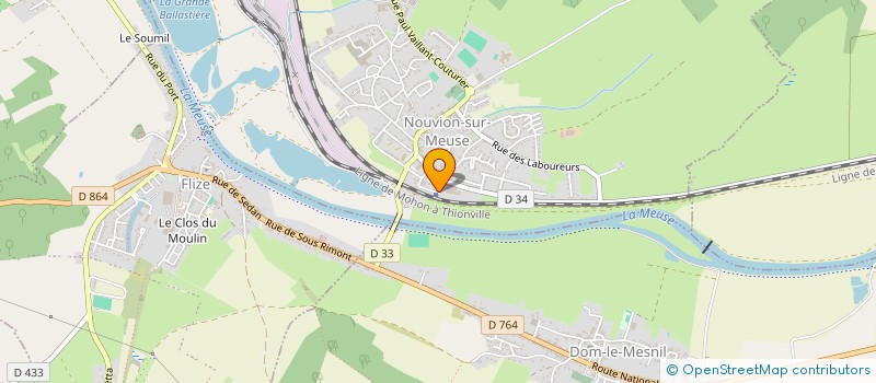 localisation de l'entreprise POLE DE SANTE LIBERAL AMBULATOIRE DE NOUVION-SUR-MEUSE à NOUVION-SUR-MEUSE