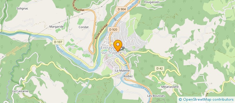 localisation de l'entreprise POLE DE SANTE VALLEE DU LOT  ENTRAYGUES-SUR-TRUYERE