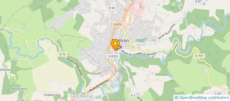 localisation de l'entreprise POLE EXPERIMENTAL DES METIERS D'ART DE NONTRON ET DU PERIGORD-LIMOUSIN  NONTRON