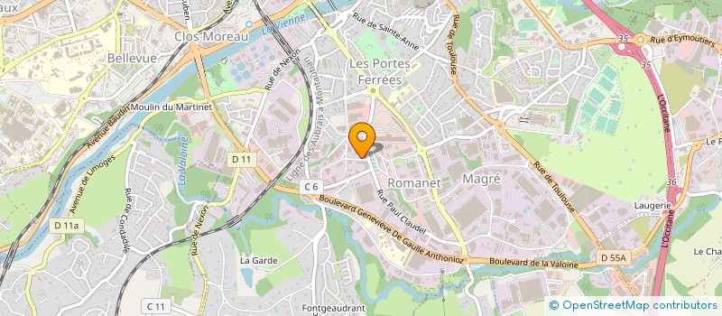 localisation de l'entreprise POLE FORMATION UIMM LIMOUSIN - AFPI LIMOUSIN à LIMOGES