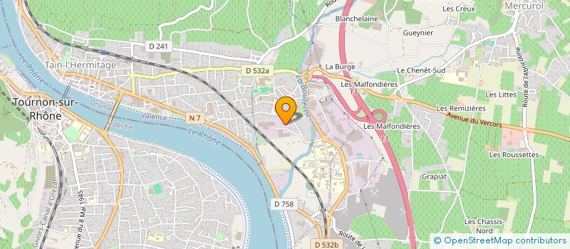 localisation de l'entreprise POLE FROID 26 07  TAIN-L'HERMITAGE