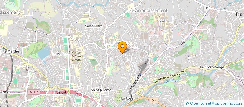 localisation de l'entreprise POLE INSERTION JEUNES AUX METIERS DU SPORT  MARSEILLE 13EME