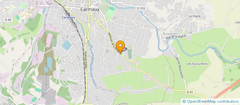 localisation de l'entreprise POLE MEDICAL CALVIGNAC  CARMAUX