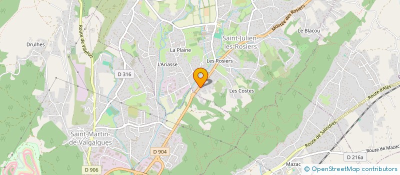 localisation de l'entreprise POLE MOTO ELECTRIC  SAINT-JULIEN-LES-ROSIERS