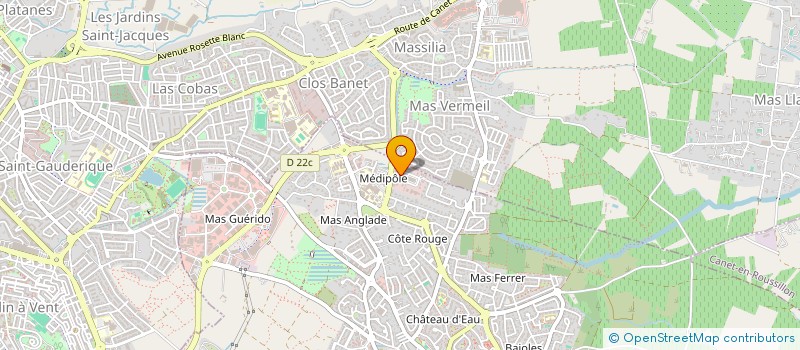 localisation de l'entreprise POLE SANTE TRAVAIL DES P-O  CABESTANY