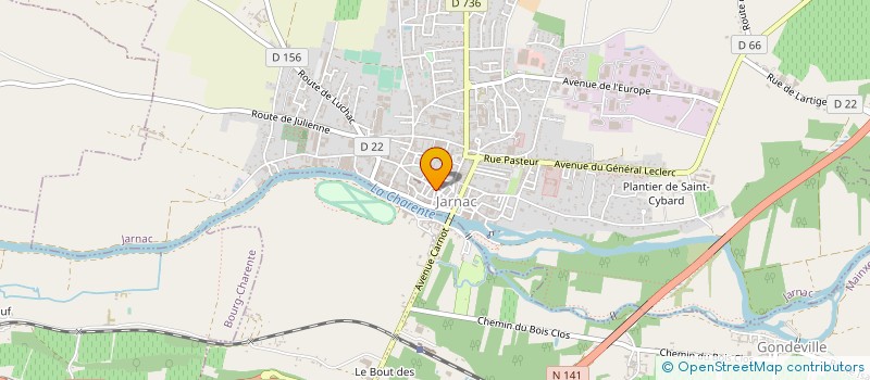localisation de l'entreprise POLE TERRITORIAL OUEST CHARENTE PAYS DU COGNAC à JARNAC