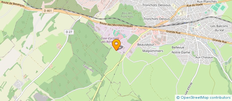 localisation de l'entreprise POLI LUXE à VALDAHON