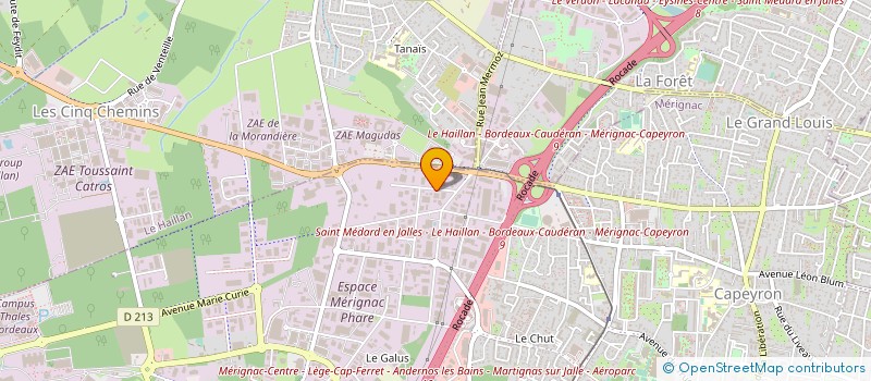 localisation de l'entreprise POLTEK à MERIGNAC