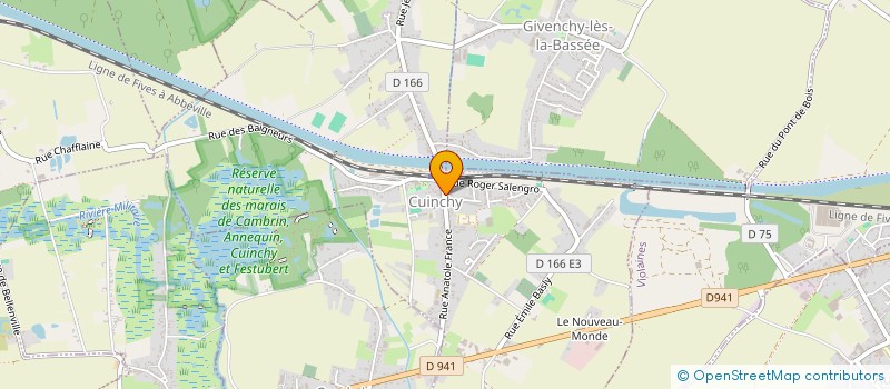 localisation de l'entreprise POMPES FUNEBRE PONCHE  CUINCHY