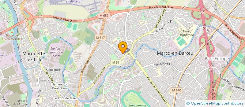 localisation de l'entreprise POMPES FUNEBRES ASSISTANCE MARTIN à MARCQ-EN-BARŒUL