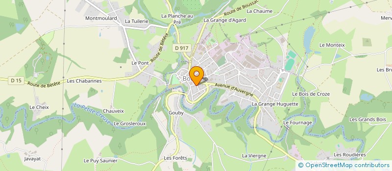 localisation de l'entreprise POMPES FUNEBRES BEUZE à BOUSSAC