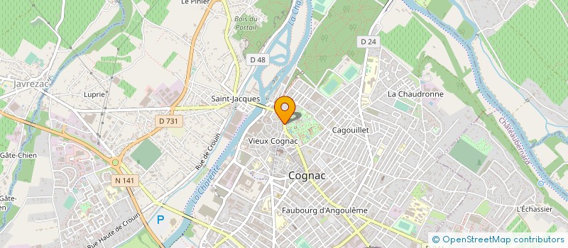 localisation de l'entreprise POMPES FUNEBRES COGNACAISES à COGNAC