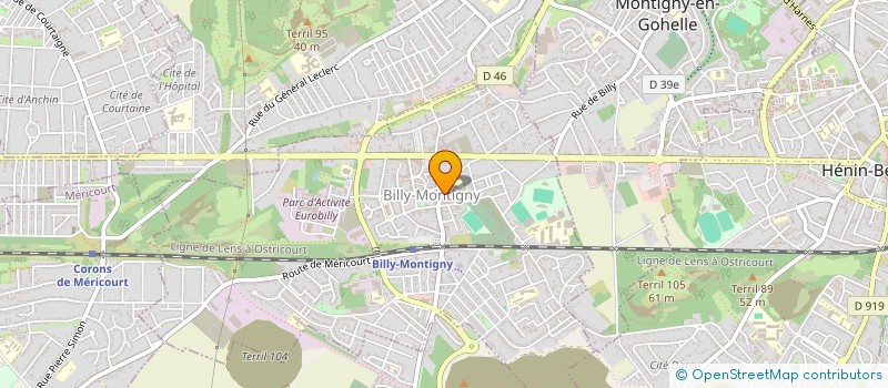 localisation de l'entreprise POMPES FUNEBRES DE BILLY MONTIGNY à BILLY-MONTIGNY