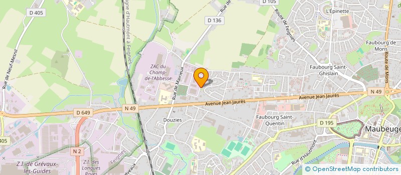 localisation de l'entreprise POMPES FUNEBRES DE L AVESNOIS  MAUBEUGE