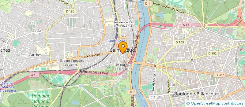 localisation de l'entreprise POMPES FUNEBRES DE LA COLLINE à SAINT-CLOUD