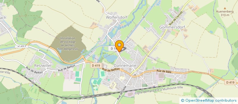 localisation de l'entreprise POMPES FUNEBRES DE LA PORTE D'ALSACE  DANNEMARIE