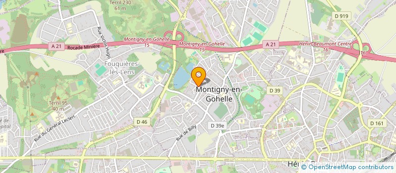 localisation de l'entreprise POMPES FUNEBRES DE MONTIGNY  MONTIGNY-EN-GOHELLE