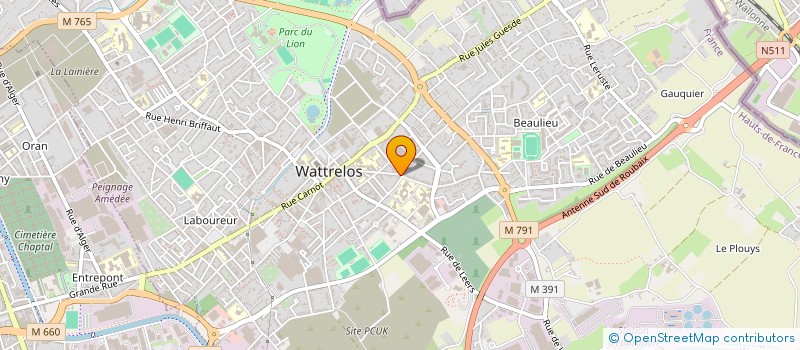 localisation de l'entreprise POMPES FUNEBRES DE WATTRELOS - FRANCIS VAN WYNSBERGHE  WATTRELOS